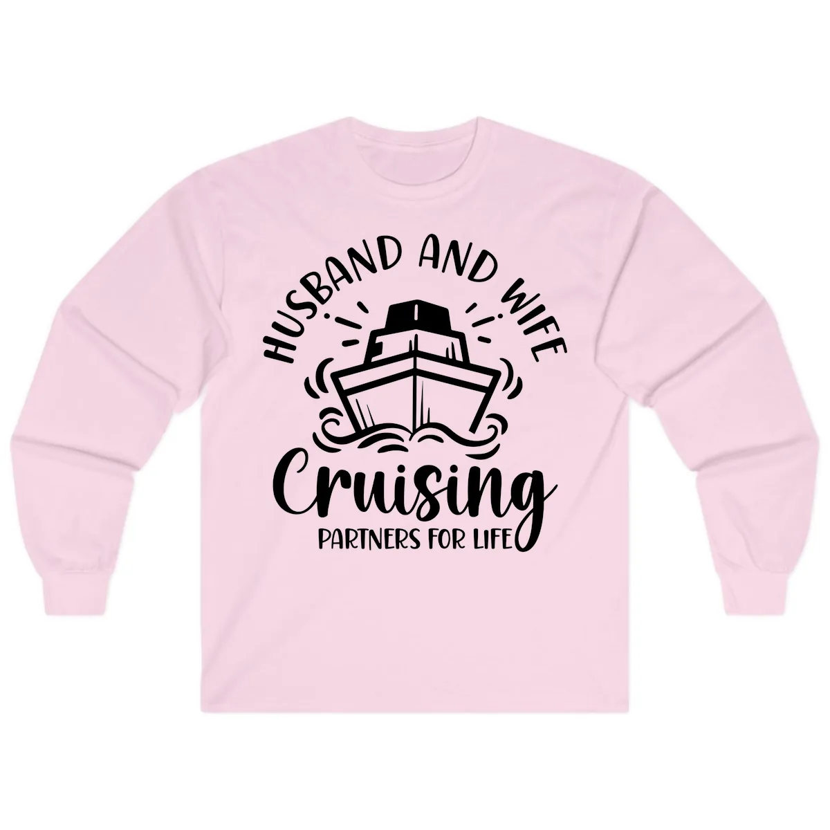 Husband And Wife Cruising Partners Long Sleeve in Light Pink