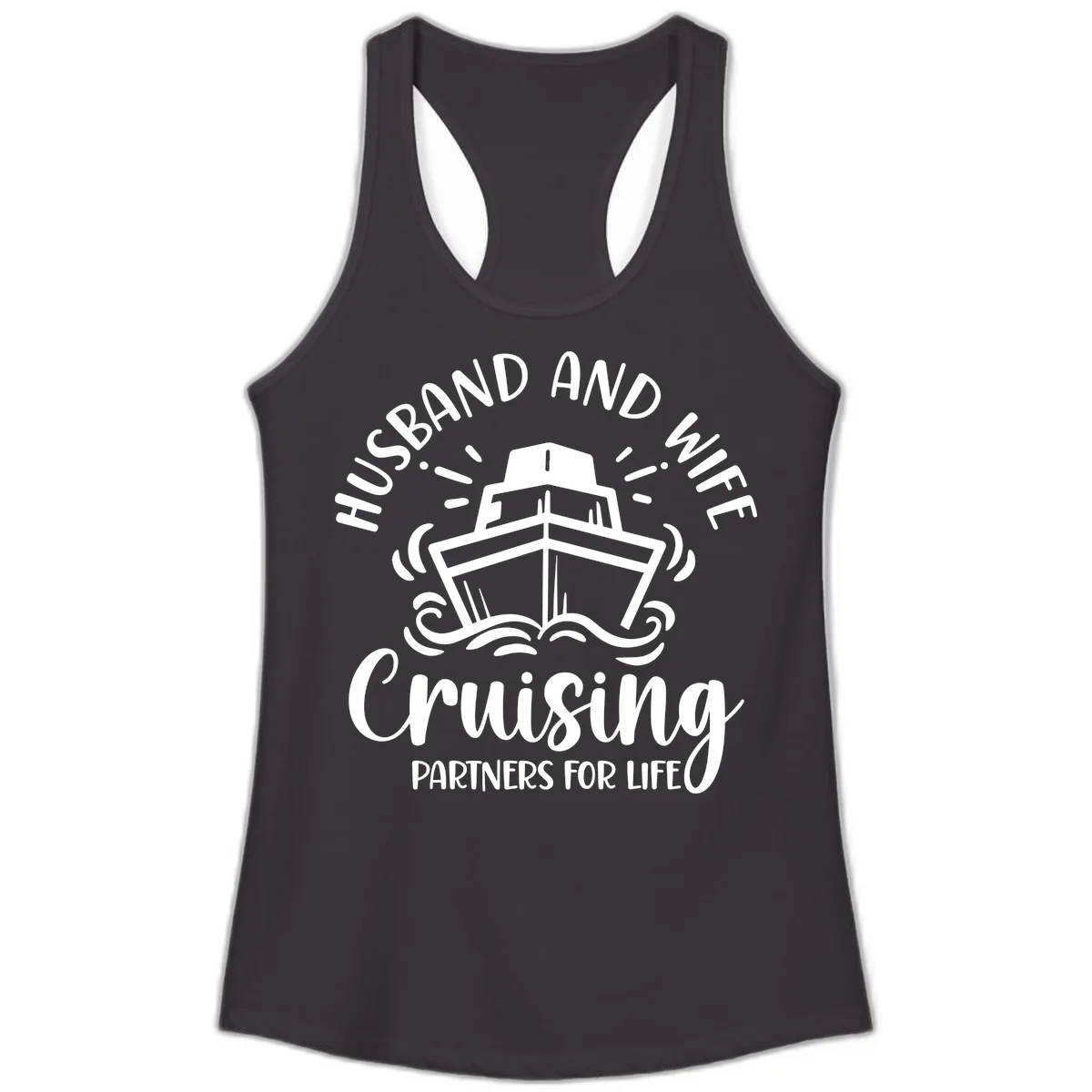 Husband And Wife Cruising Partners Ladies Tank in Black