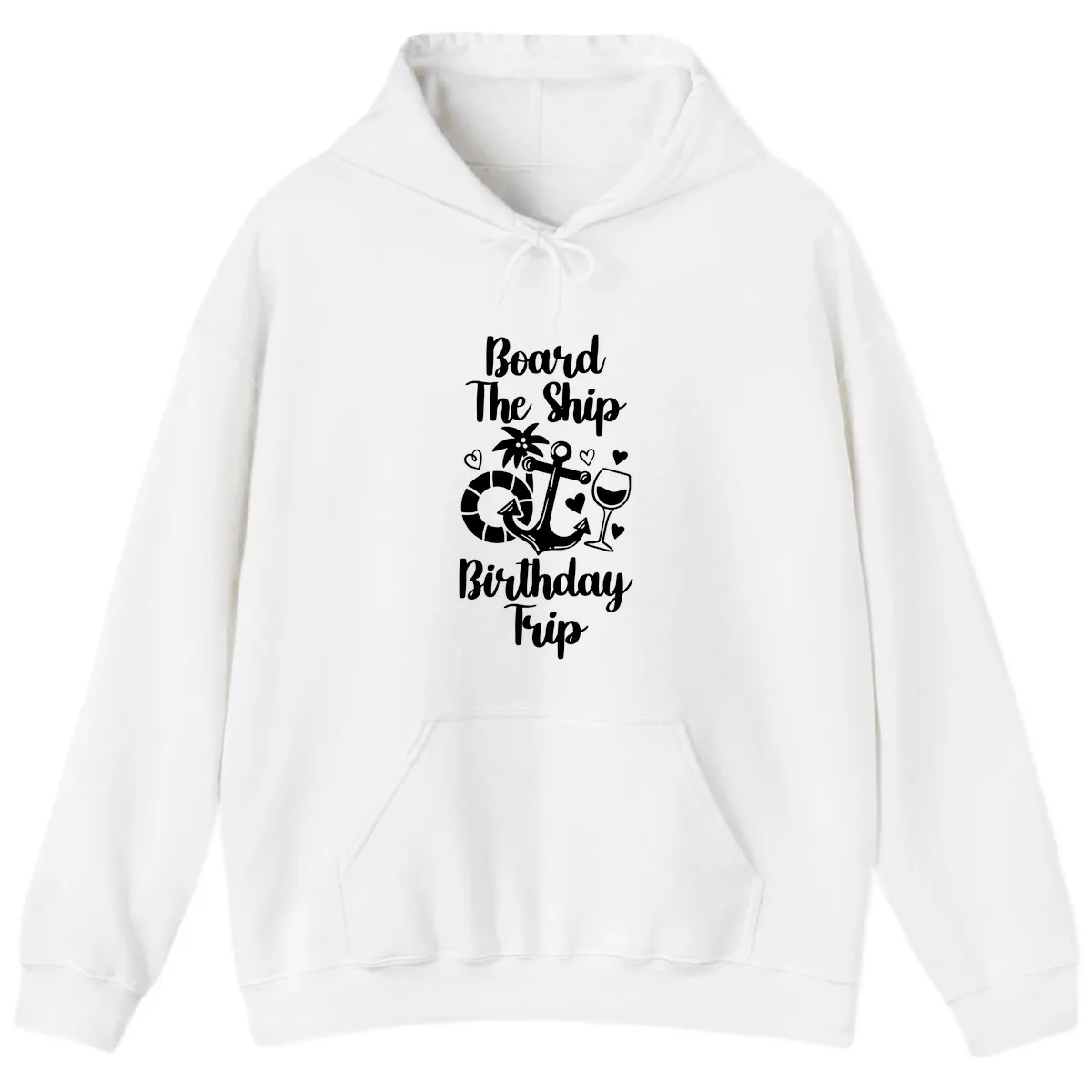 Board The Ship Birthday Trip Hoodie in White