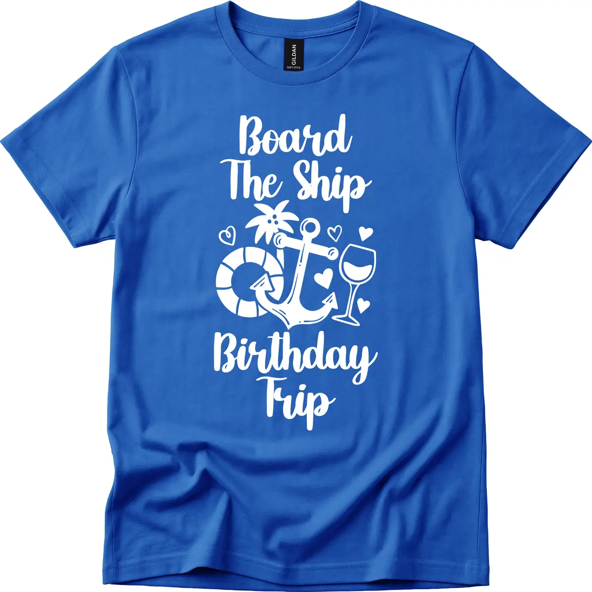 Board The Ship Birthday Trip T-Shirt in Royal