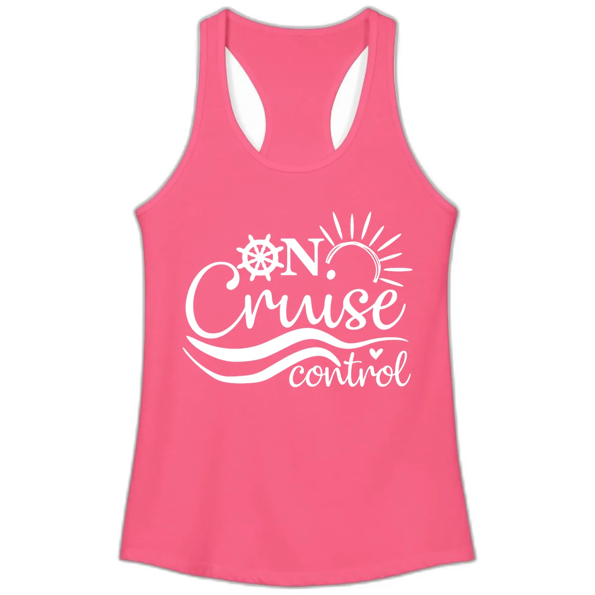On Cruise Control Ladies Tank in Solid Hot Pink