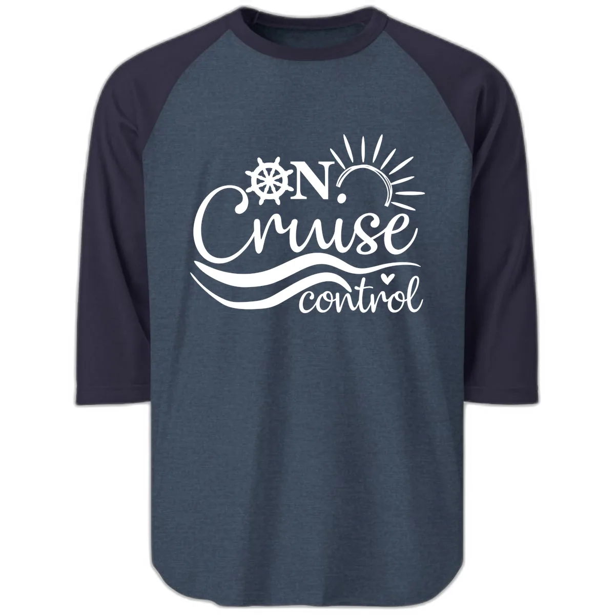 On Cruise Control Raglan 3/4 in Heather Denim Navy