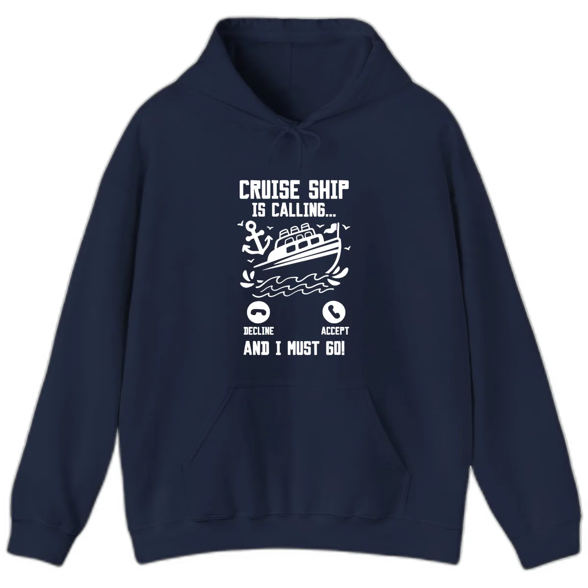 Cruise Ship Is Calling Hoodie in Navy