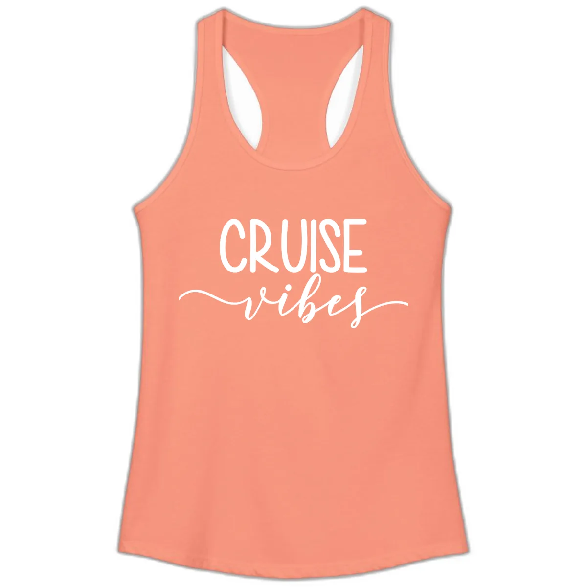 Cruise Vibes Ladies Tank in Solid Light Orange