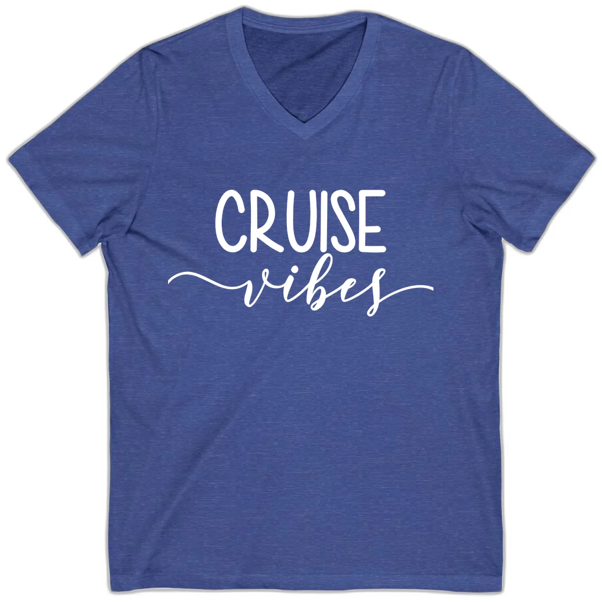Cruise Vibes V-Neck in Heather True Royal