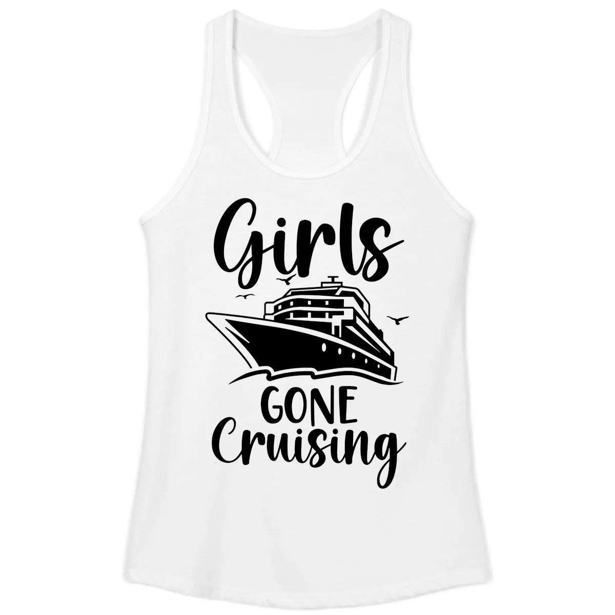 Girls Gone Cruising Ladies Tank in White