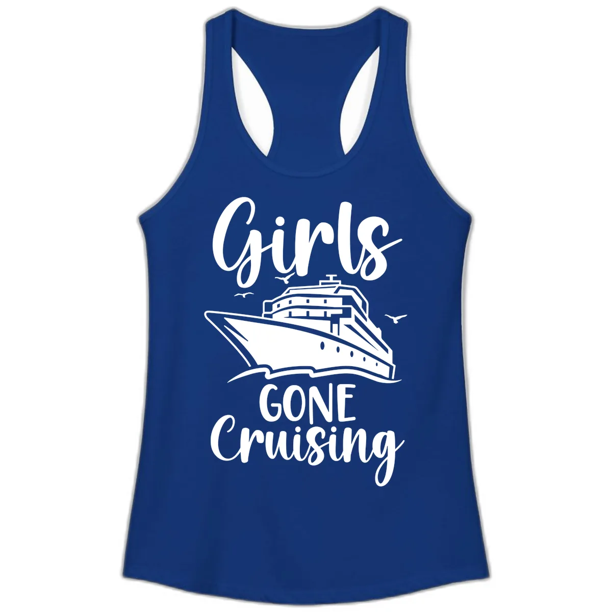 Girls Gone Cruising Ladies Tank in Solid Royal