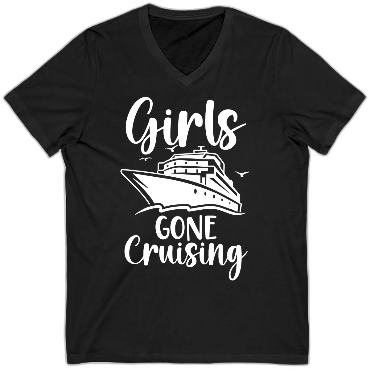 Girls Gone Cruising V-Neck in Black