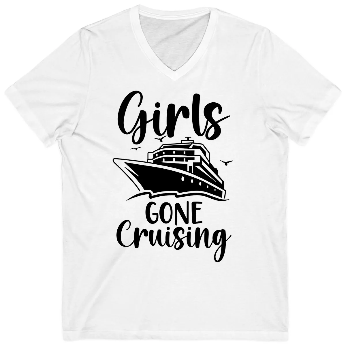 Girls Gone Cruising V-Neck in White