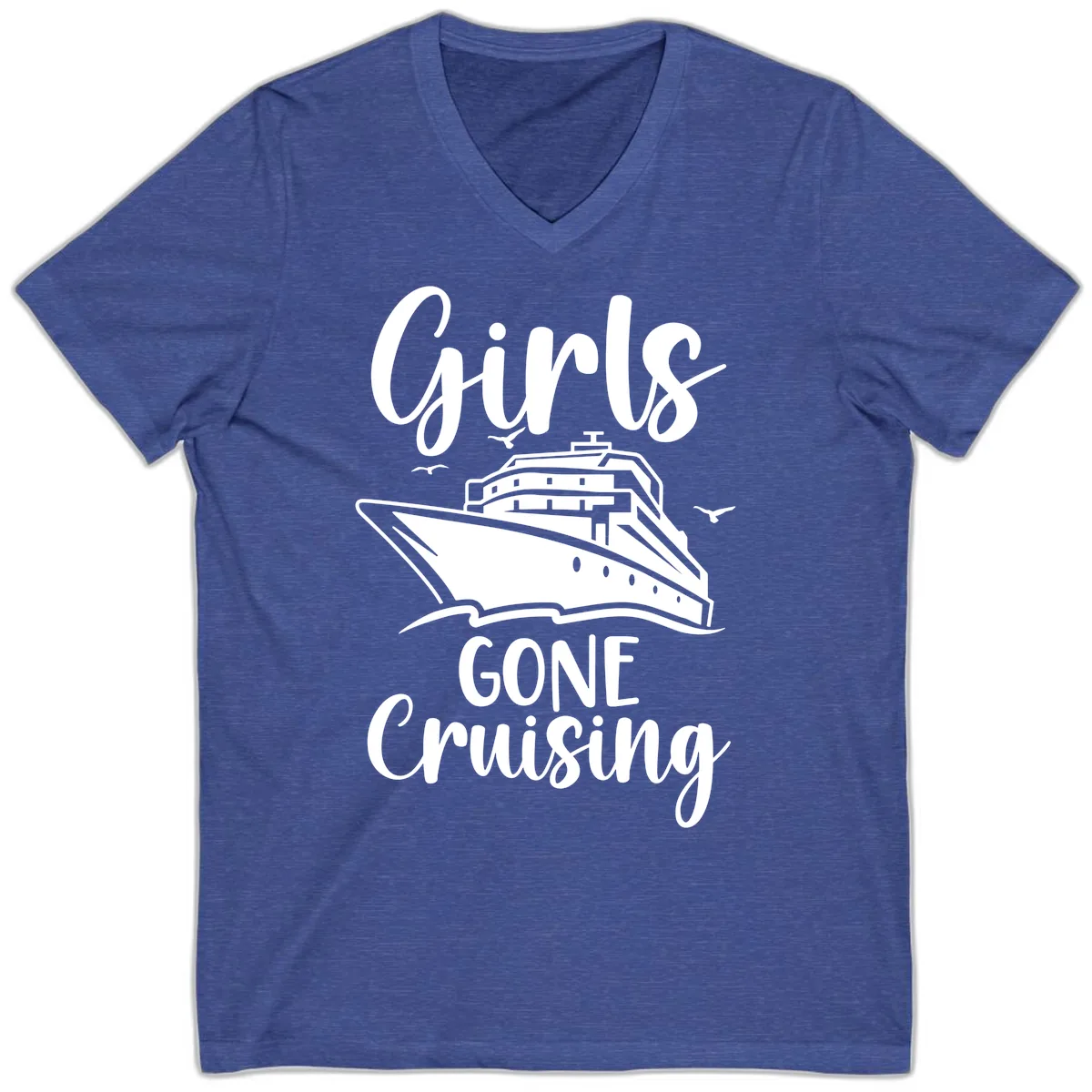 Girls Gone Cruising V-Neck in Heather True Royal