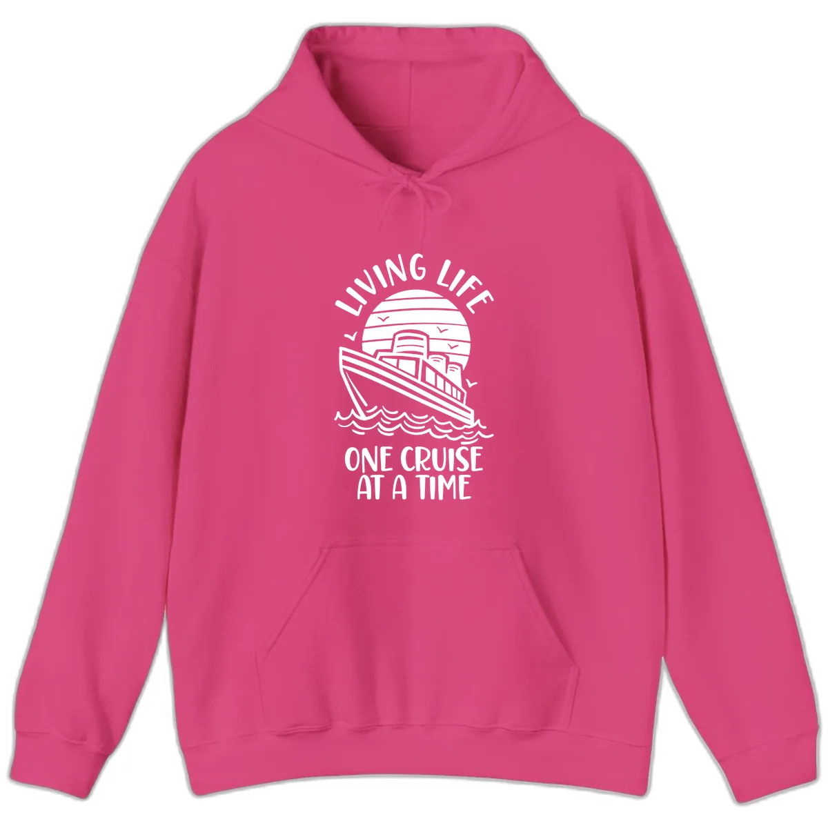 Living Life One Cruise At A Time Hoodie in Heliconia
