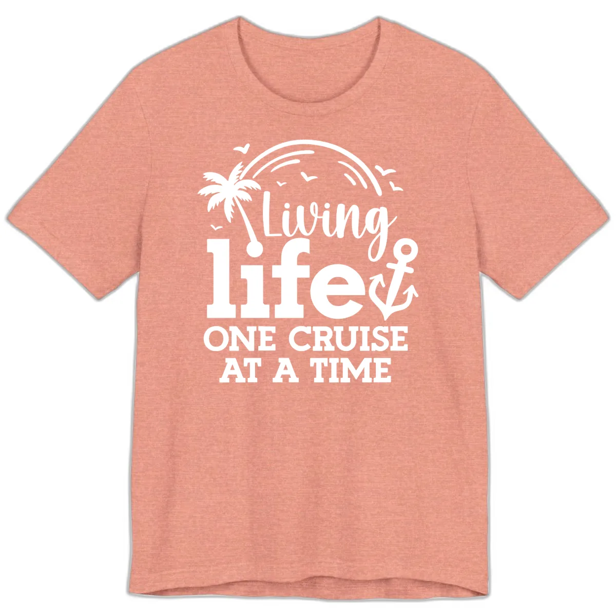 Living Life One Cruise At A Time Premium T-Shirt in Heather Sunset