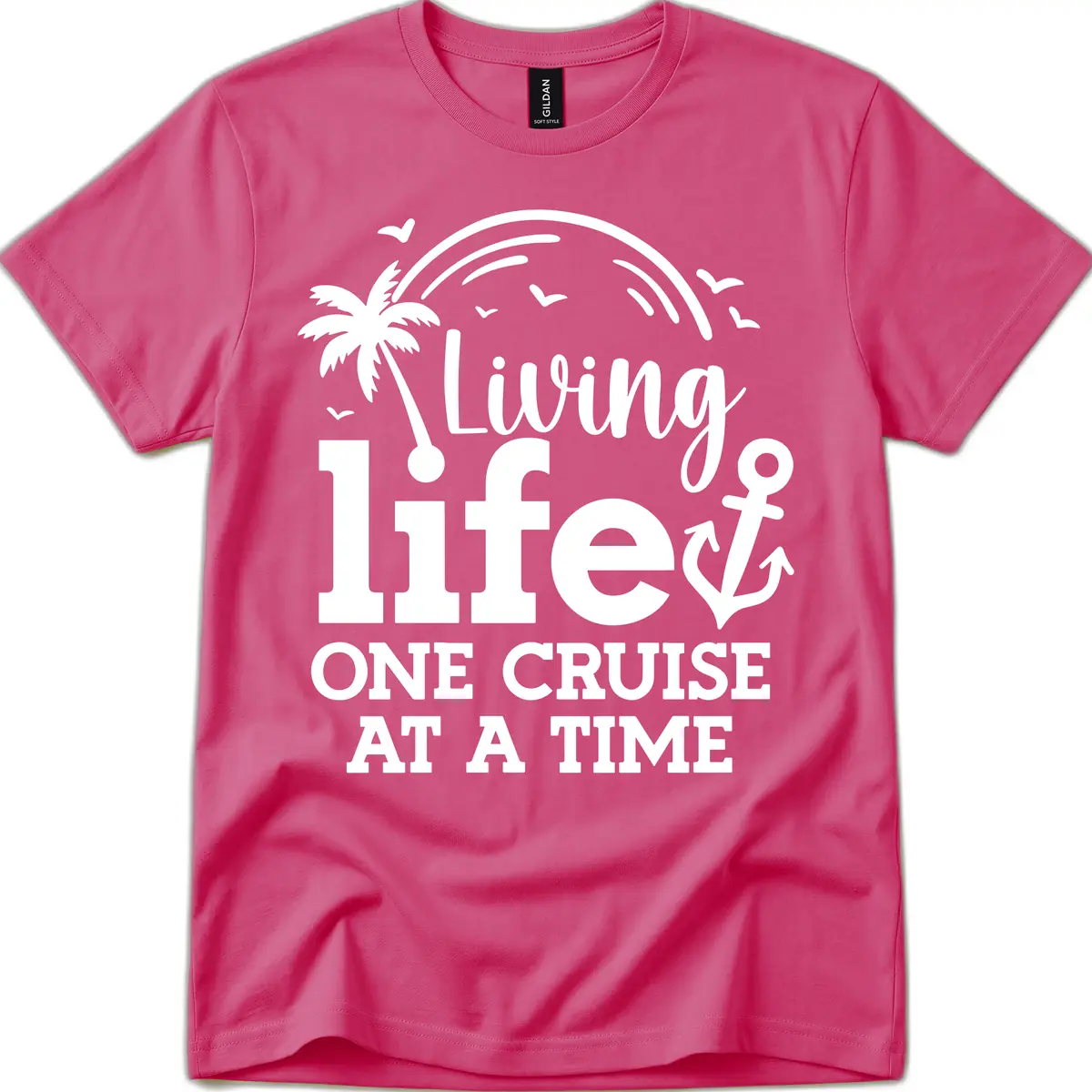 Living Life One Cruise At A Time T-Shirt in Heliconia