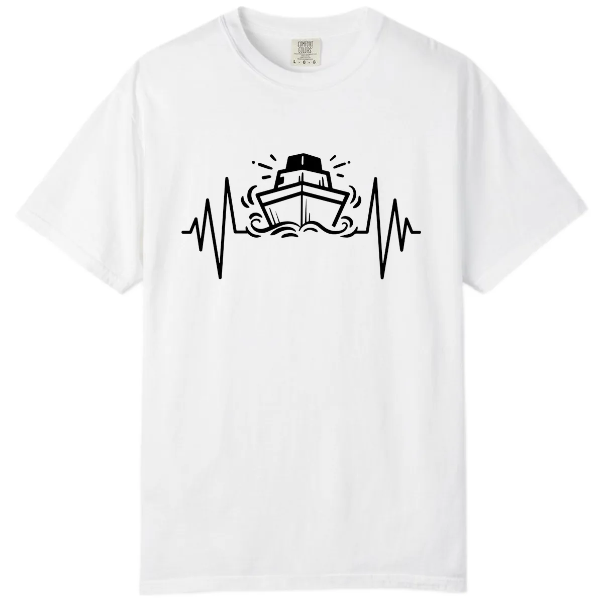 Cruise Ship Heartbeat Comfort Color in White