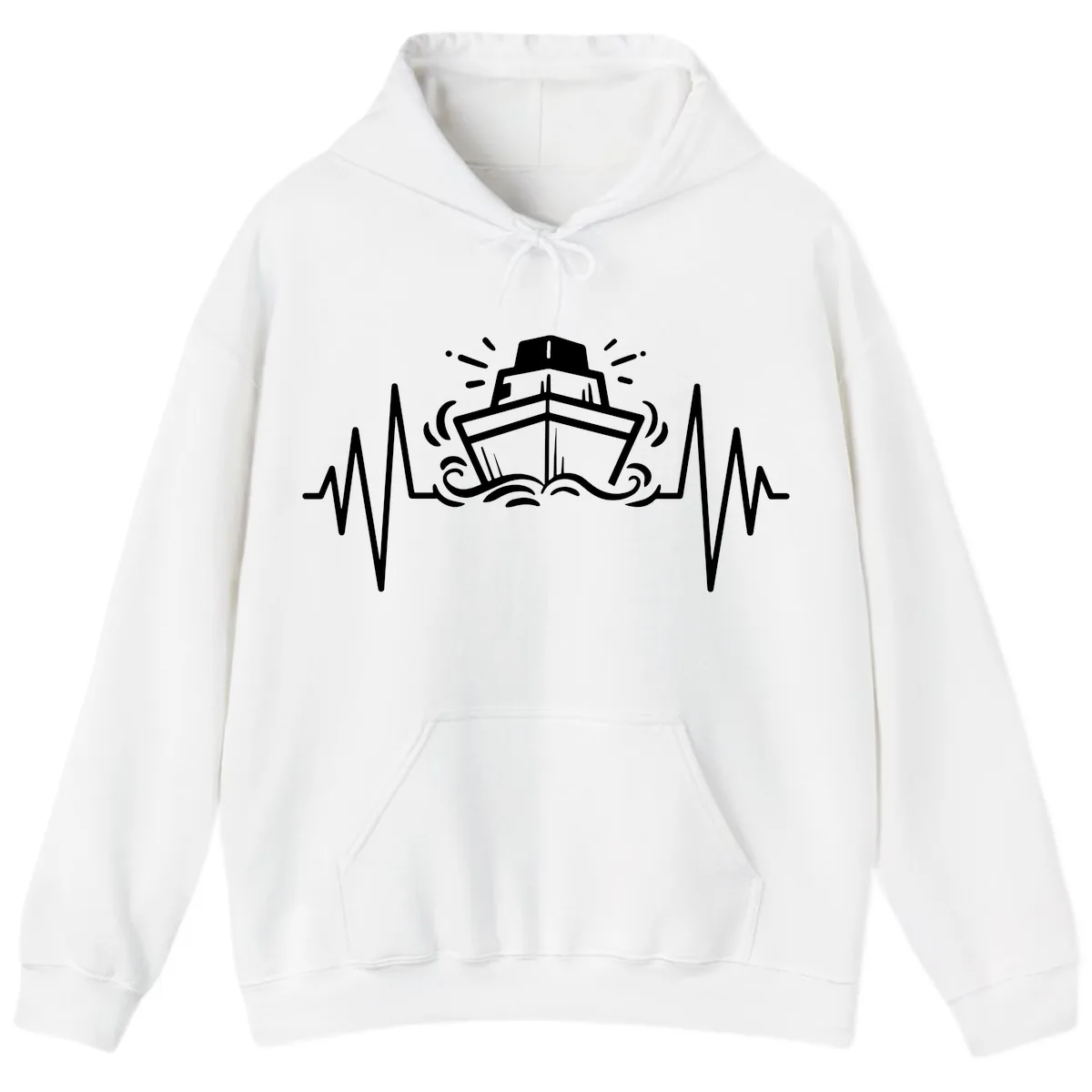 Cruise Ship Heartbeat Hoodie in White
