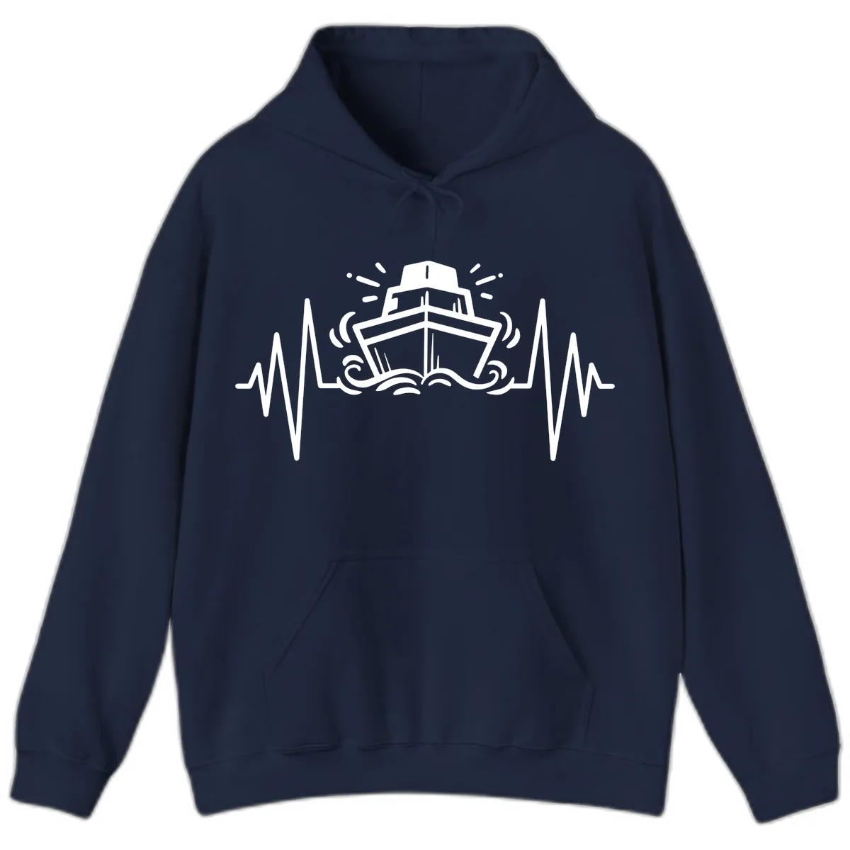 Cruise Ship Heartbeat Hoodie in Navy