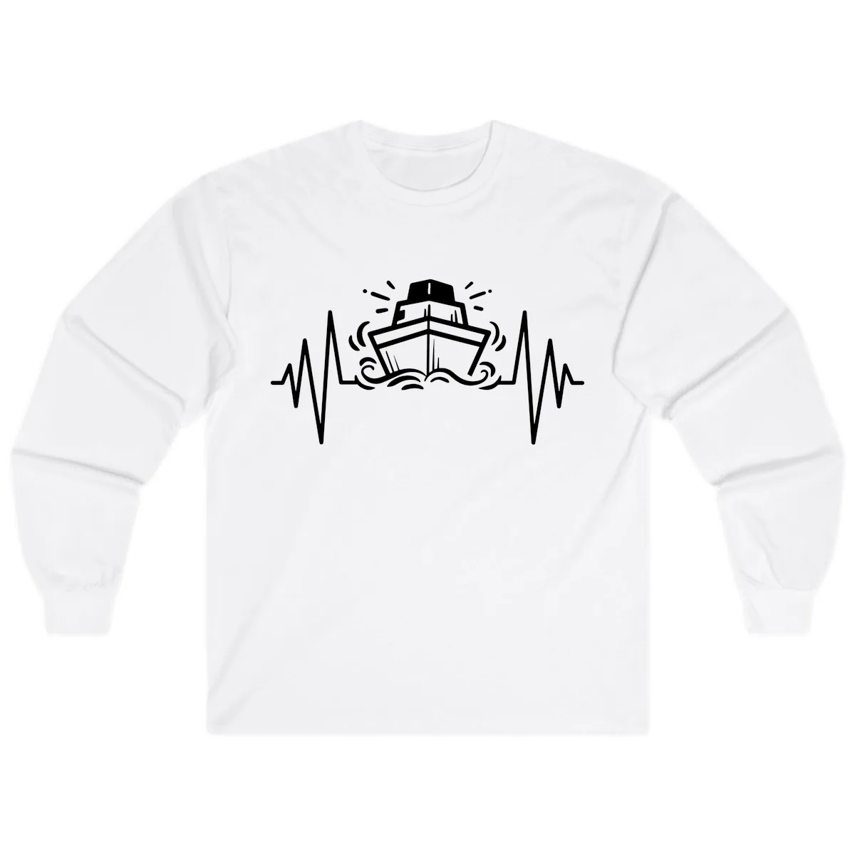 Cruise Ship Heartbeat Long Sleeve in White