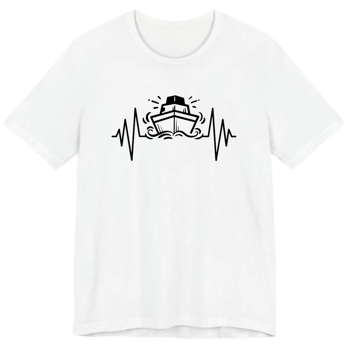 Cruise Ship Heartbeat Premium T-Shirt in White
