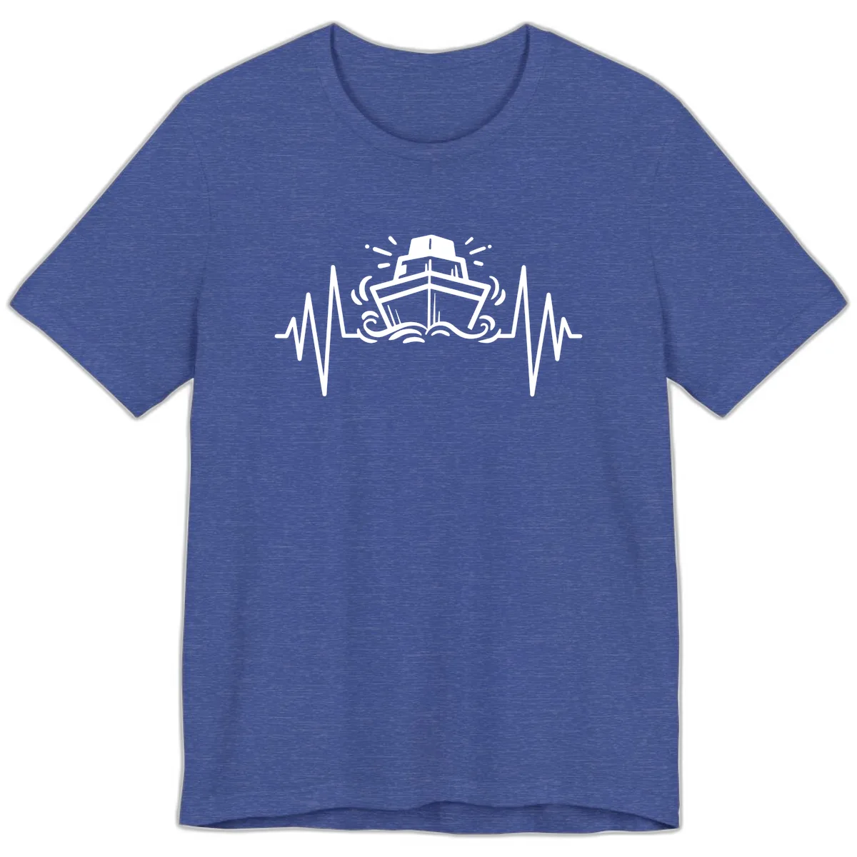 Cruise Ship Heartbeat Premium T-Shirt in Heather True Royal