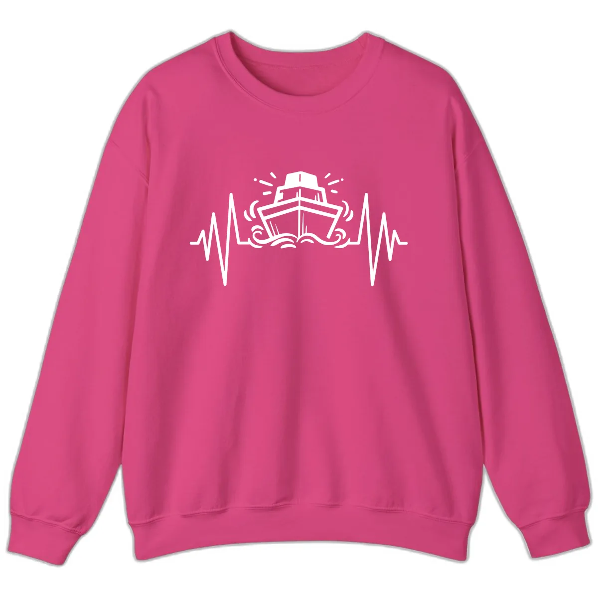 Cruise Ship Heartbeat Sweatshirt in Heliconia