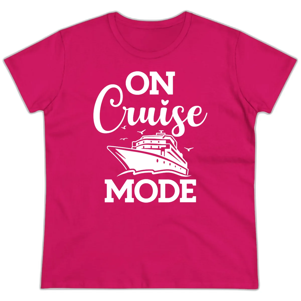 On Cruise Mode Ladies Tee in Heliconia