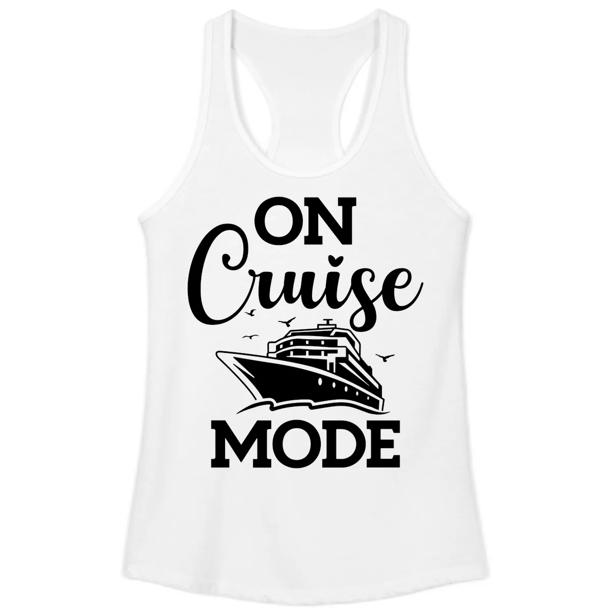 On Cruise Mode Ladies Tank in White