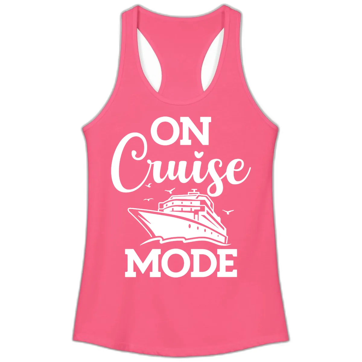 On Cruise Mode Ladies Tank in Solid Hot Pink