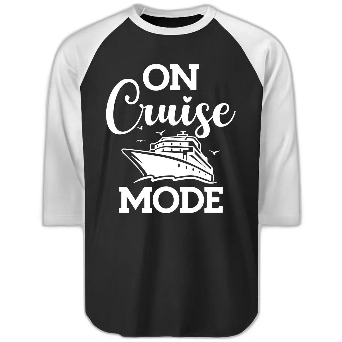 On Cruise Mode Raglan 3/4 in Black White