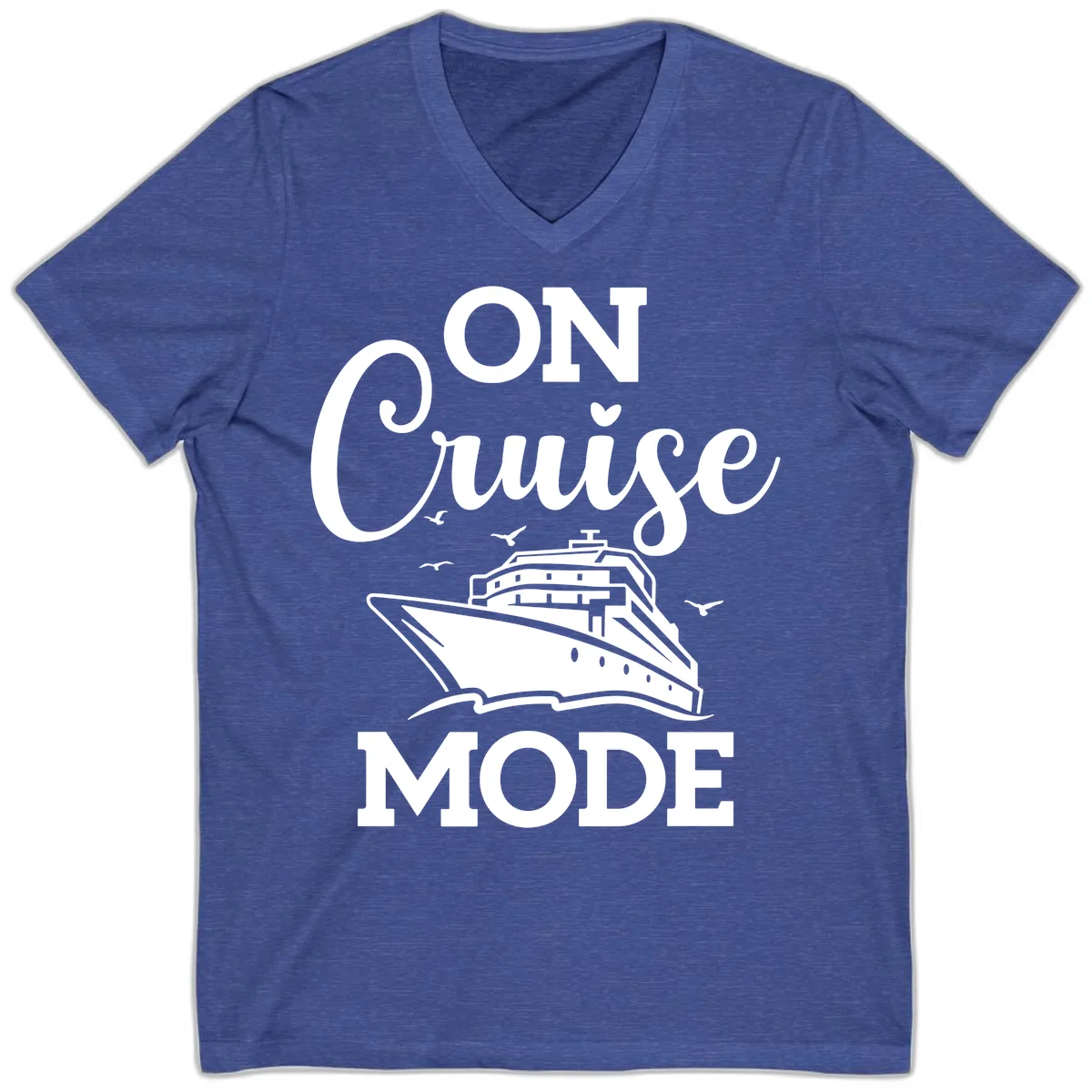 On Cruise Mode V-Neck in Heather True Royal