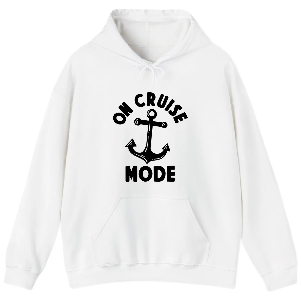 Cruise Mode Anchor Hoodie in White