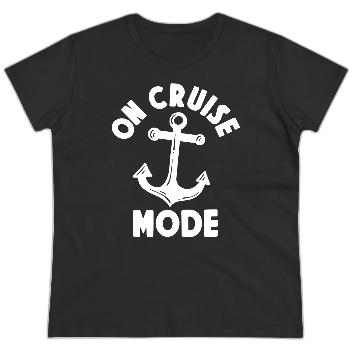 Cruise Mode Anchor Ladies Tee in Black