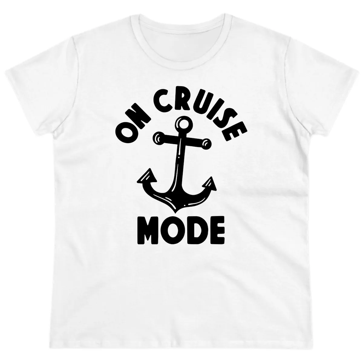Cruise Mode Anchor Ladies Tee in White