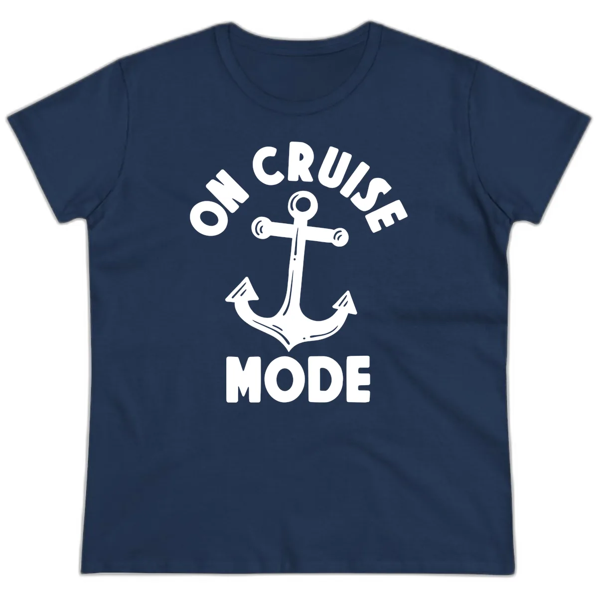 Cruise Mode Anchor Ladies Tee in Navy