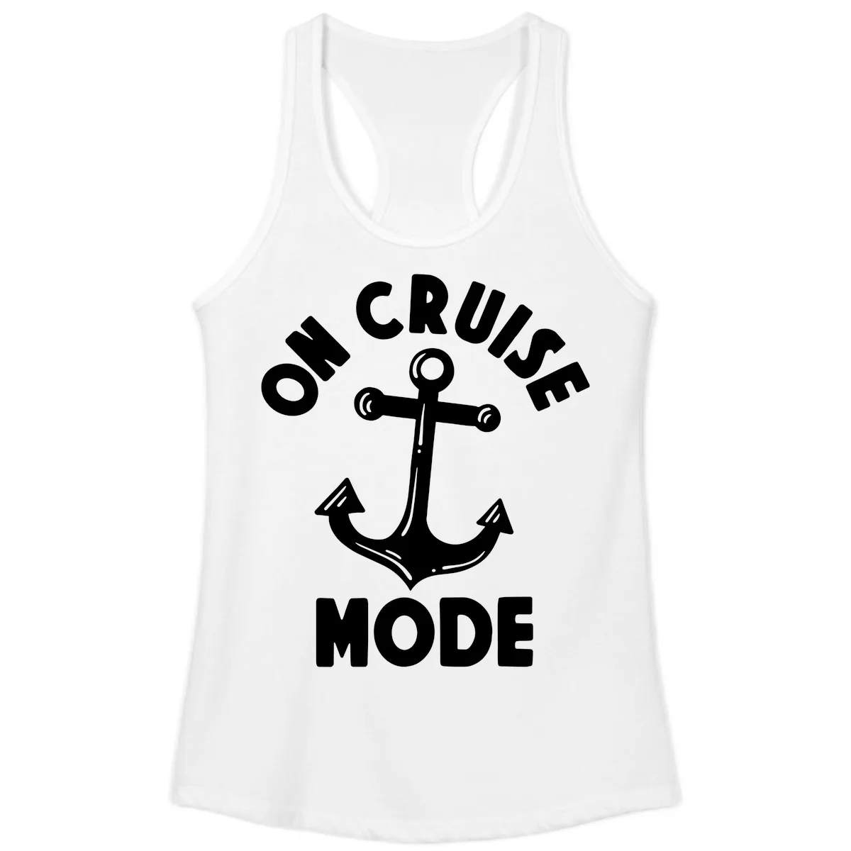 Cruise Mode Anchor Ladies Tank in White