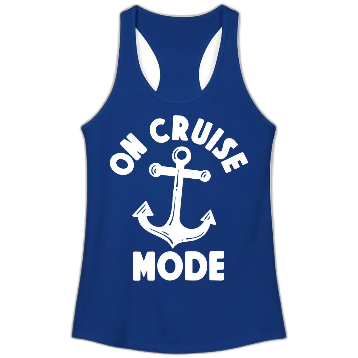 Cruise Mode Anchor Ladies Tank in Solid Royal
