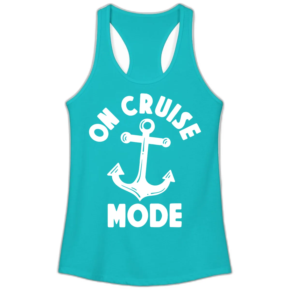 Cruise Mode Anchor Ladies Tank in Tahiti Blue