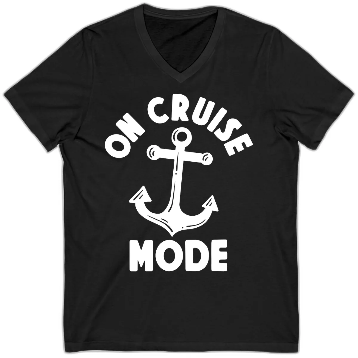 Cruise Mode Anchor V-Neck in Black