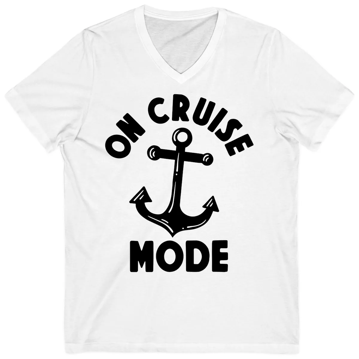 Cruise Mode Anchor V-Neck in White