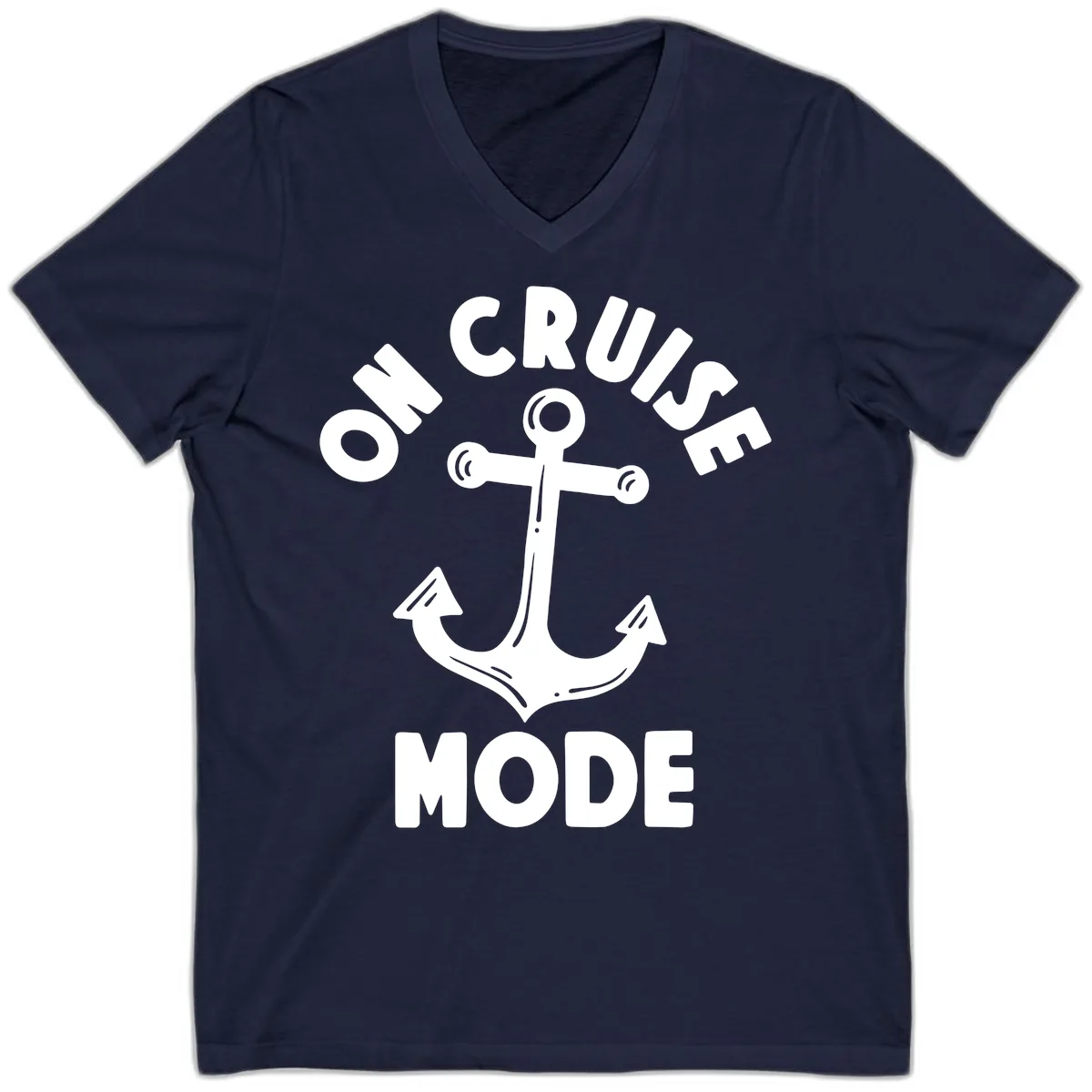 Cruise Mode Anchor V-Neck in Navy