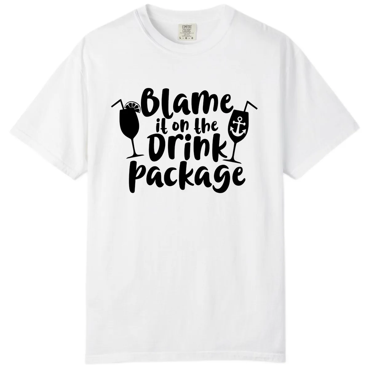 Blame It On The Drink Package Comfort Color in White