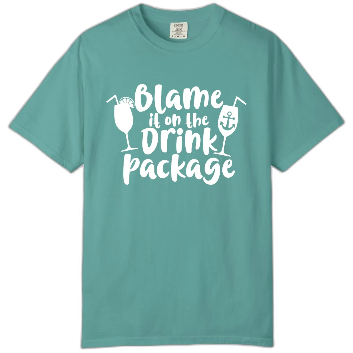 Blame It On The Drink Package Comfort Color in Seafoam