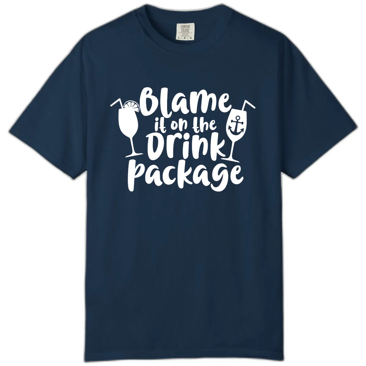 Blame It On The Drink Package Comfort Color in True Navy
