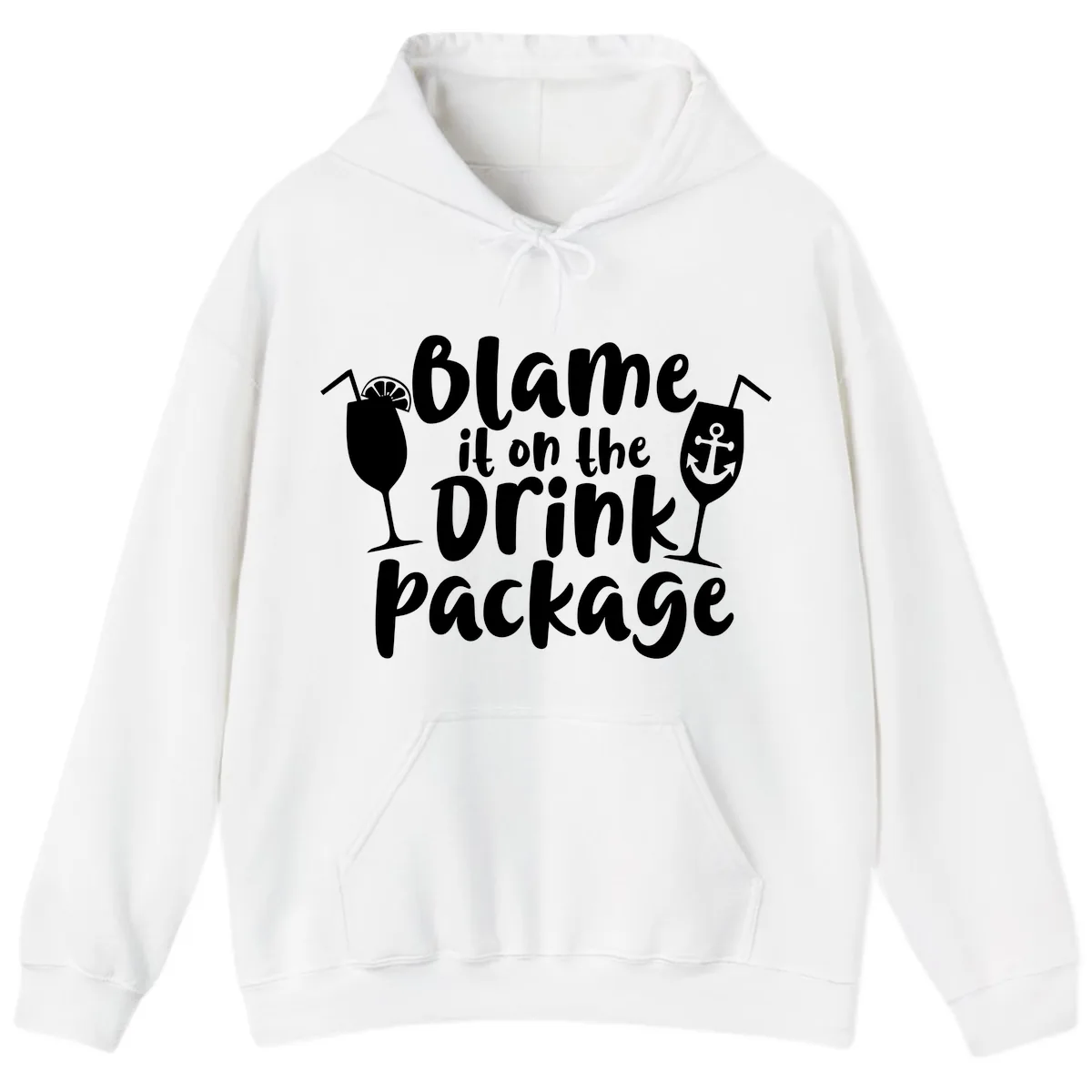 Blame It On The Drink Package Hoodie in White
