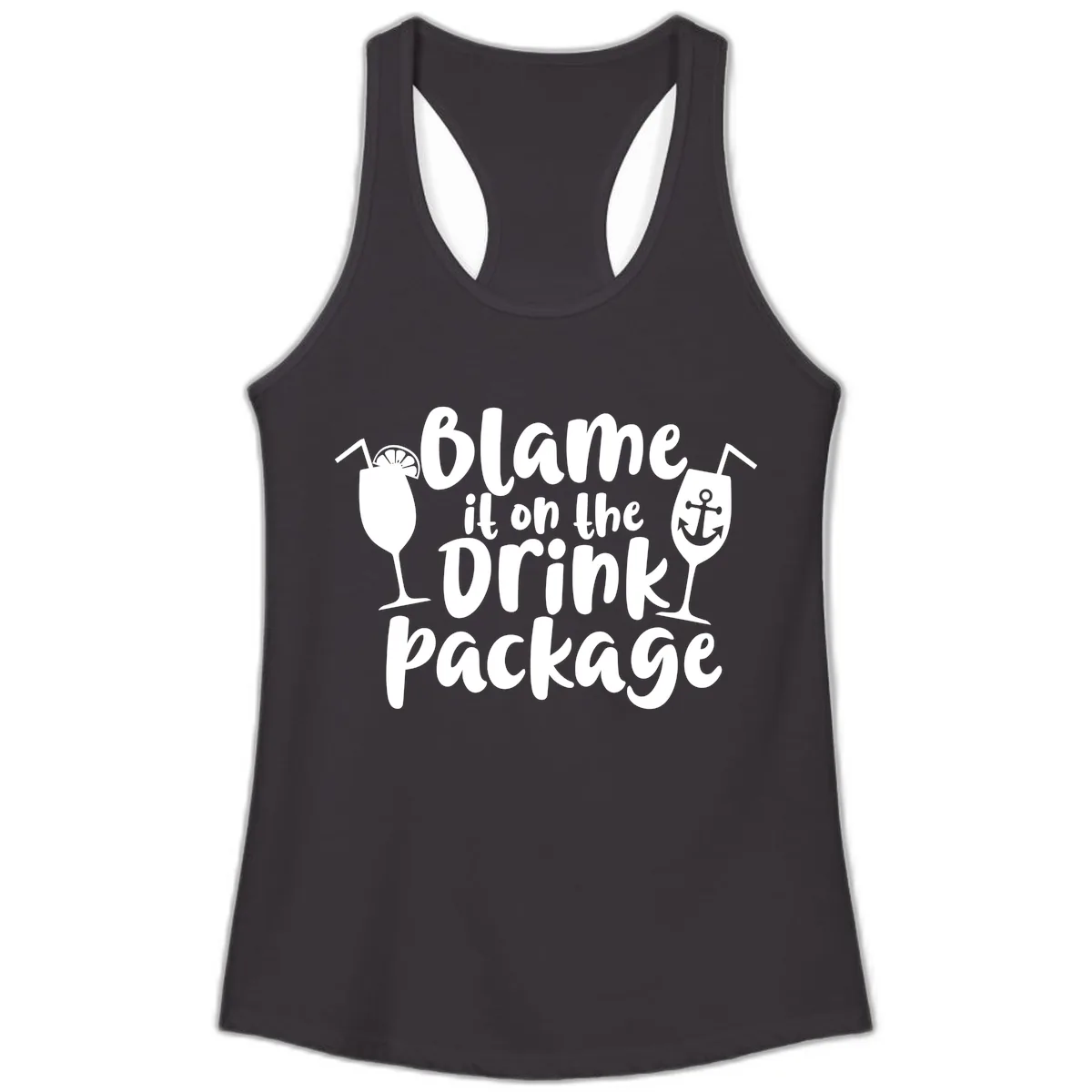 Blame It On The Drink Package Ladies Tank in Black