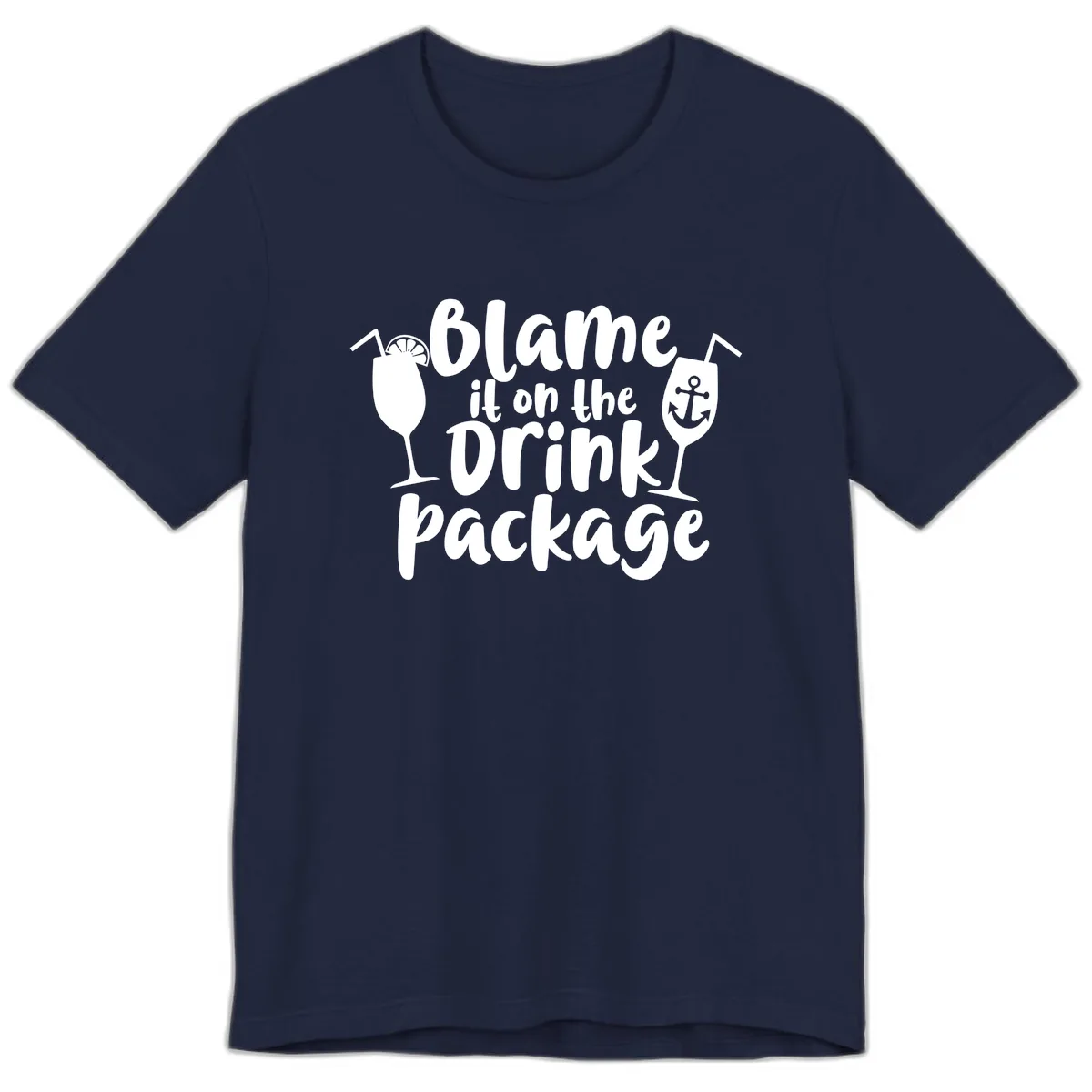 Blame It On The Drink Package Premium T-Shirt in Navy