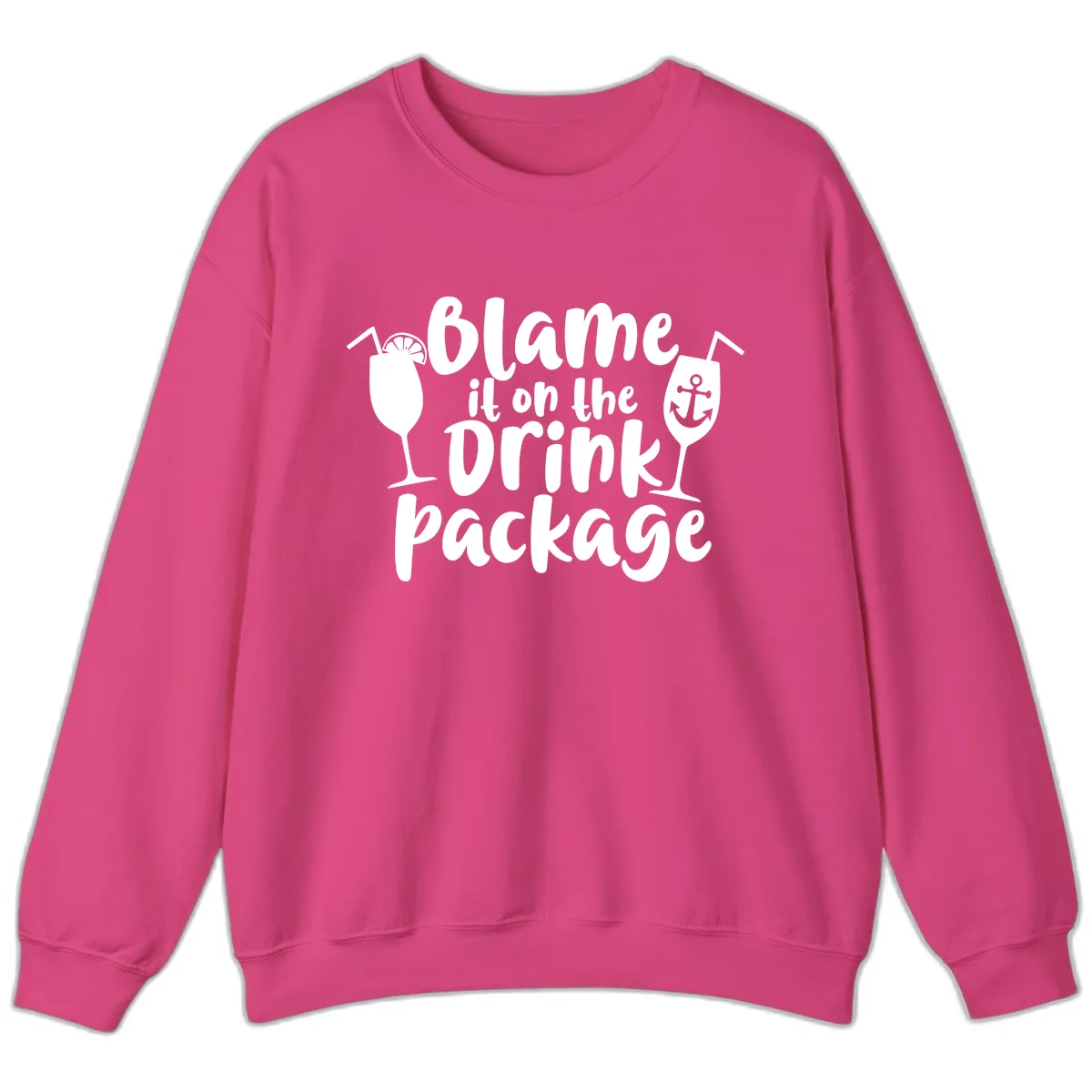 Blame It On The Drink Package Sweatshirt in Heliconia