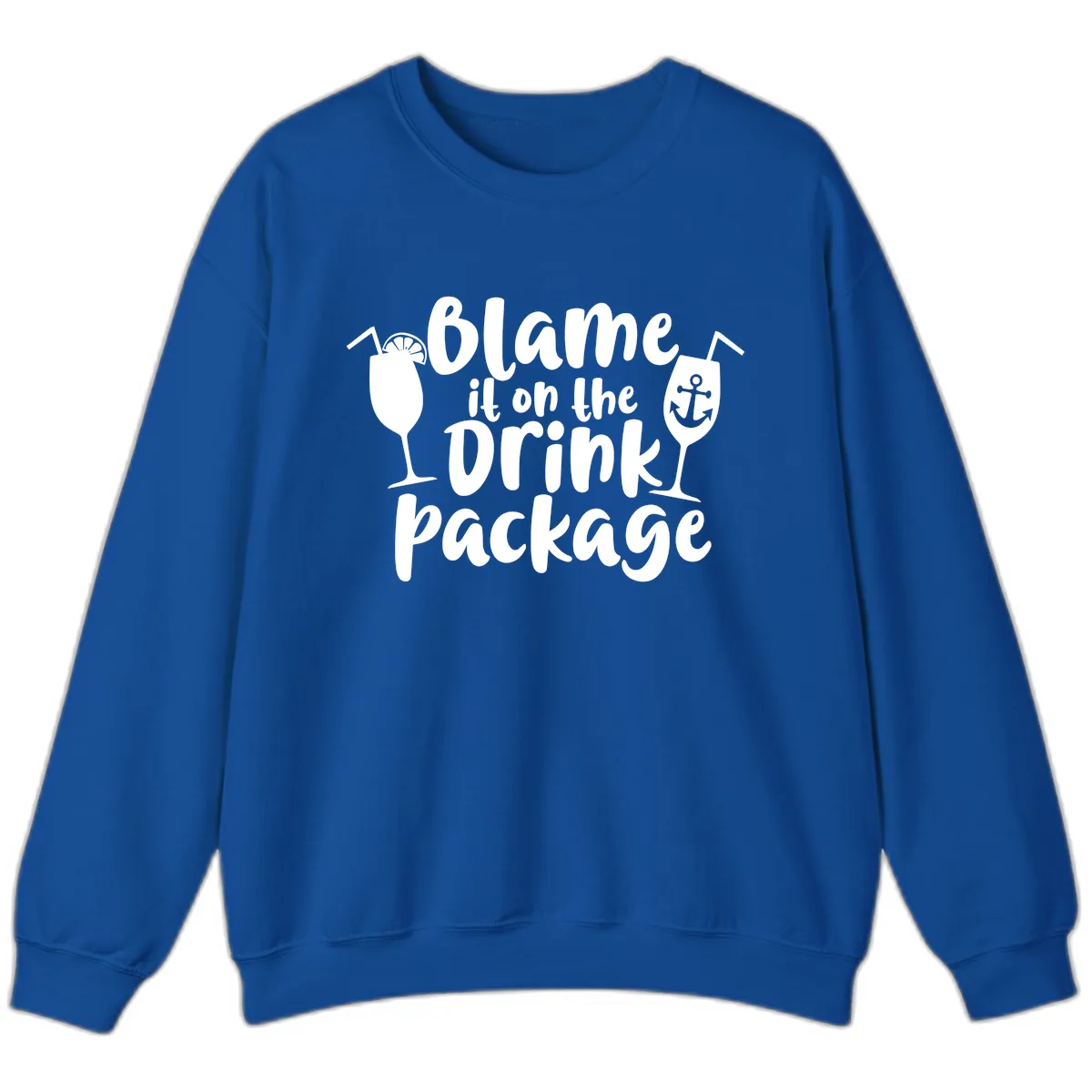 Blame It On The Drink Package Sweatshirt in Royal