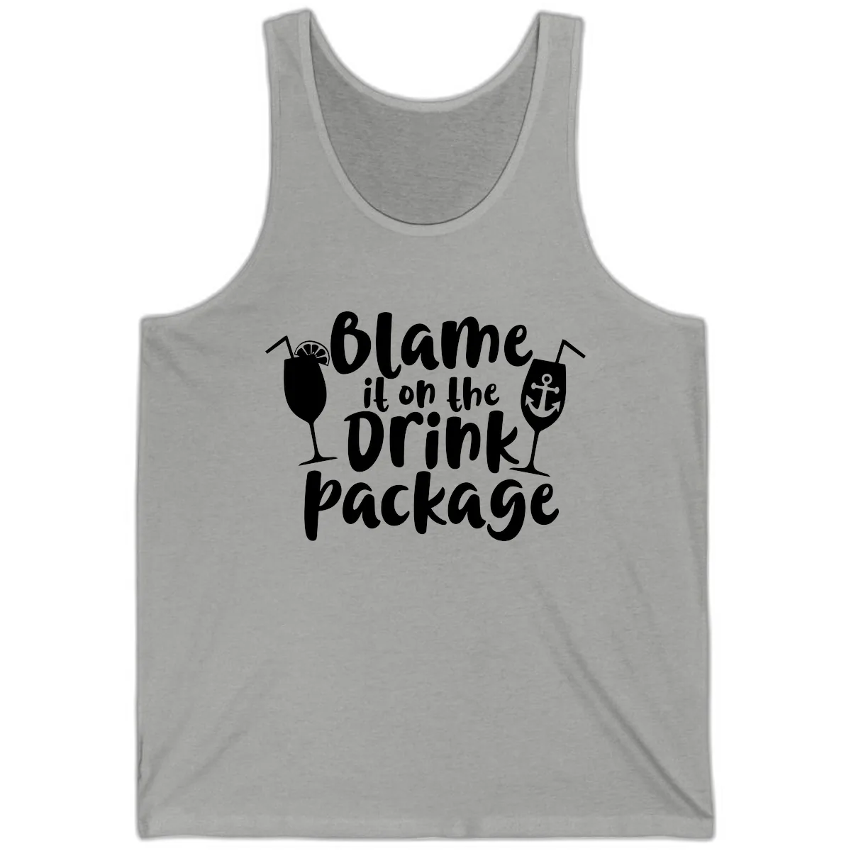 Blame It On The Drink Package Tank in Athletic Heather