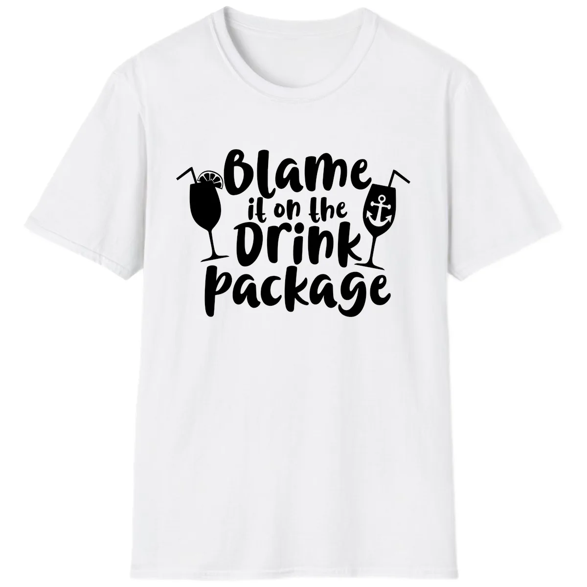 Blame It On The Drink Package T-Shirt in White