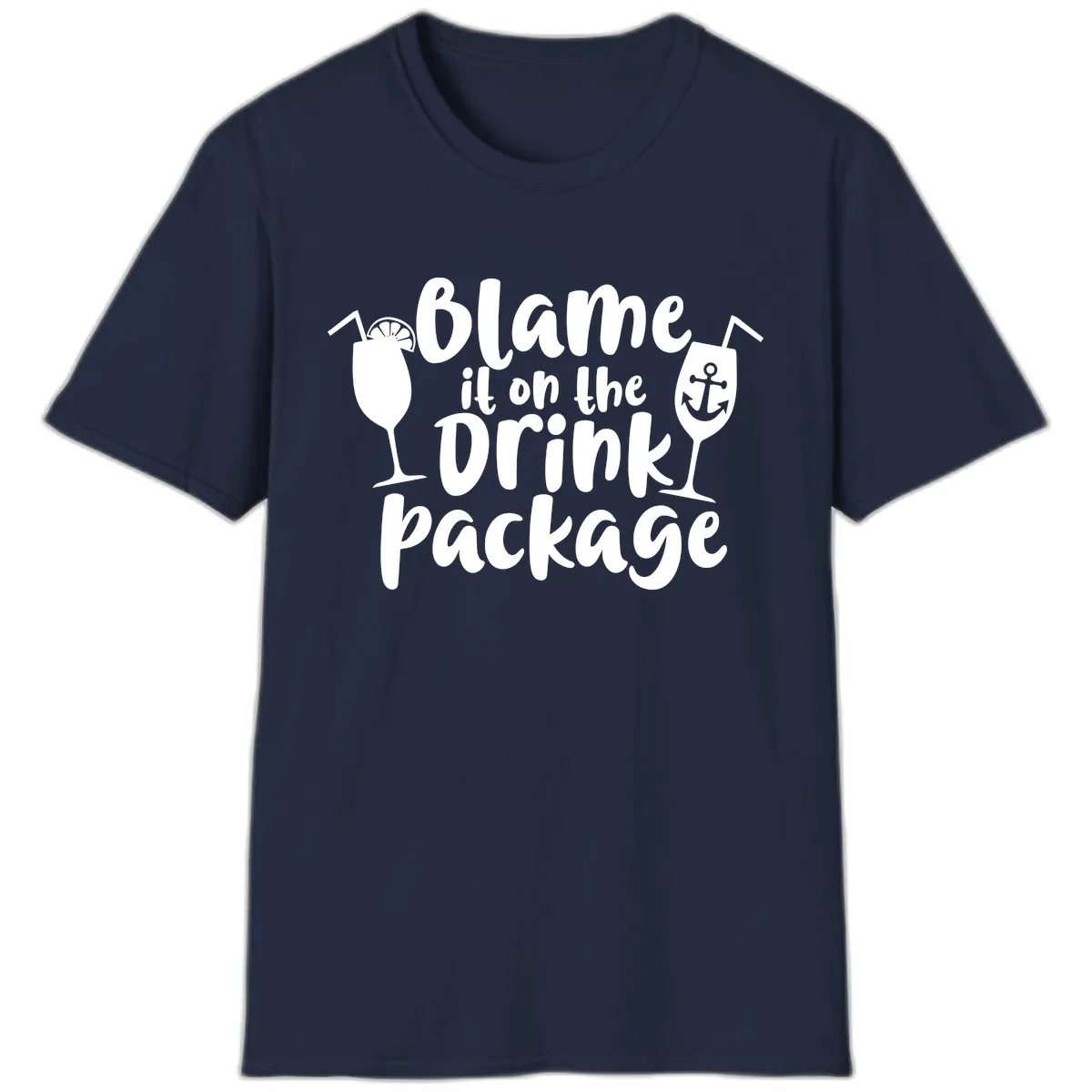 Blame It On The Drink Package T-Shirt in Navy